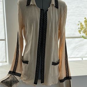 Carolina Herrera Ivory Sulk Cashmere Cardigan